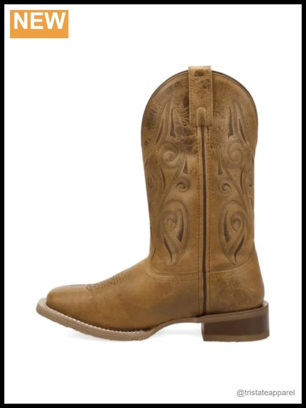 Laredo Womens Emberlynn Square Toe Pull On Casual Mid Calf Boots Low Heel
